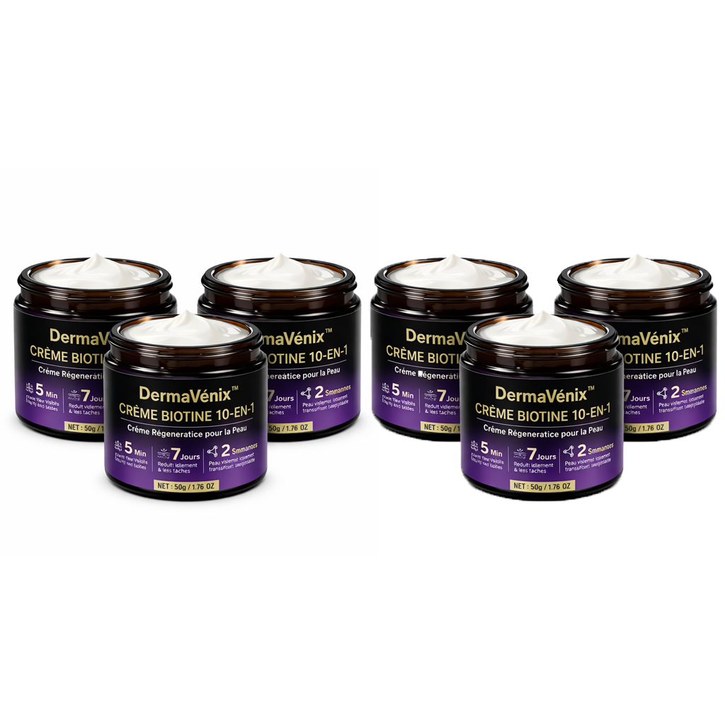 DermaVénix™ Crème Biotine 10-en-1 | Effacez rides, taches et peau fatiguée en quelques minutes !