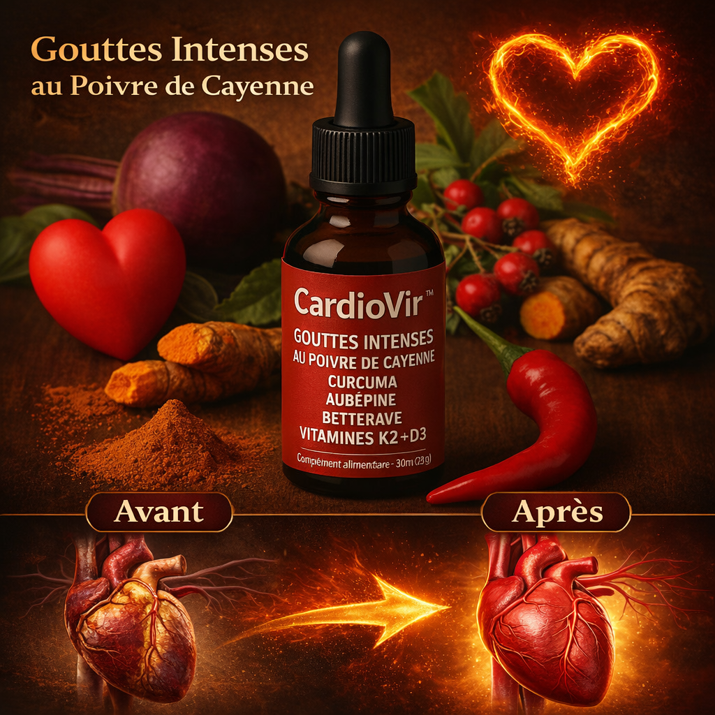 CardioVir™ Gouttes Intenses au Poivre de Cayenne | Déclenchez une érection ferme en 3 minutes !