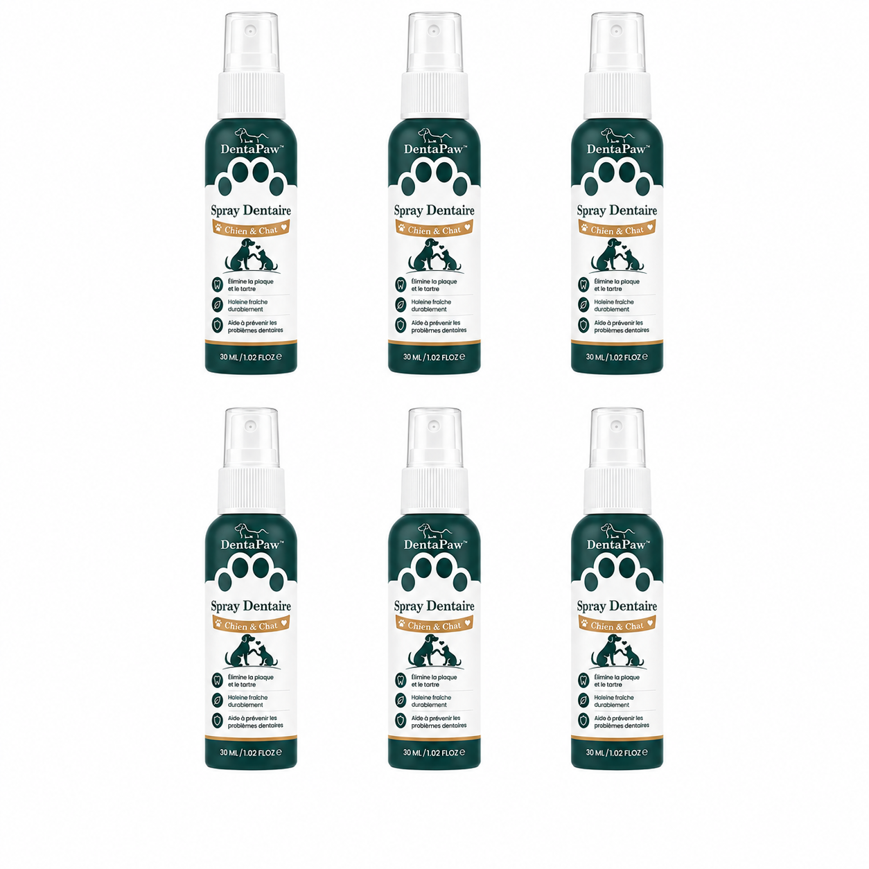 DentaPaw™ Spray Dentaire Chien & Chat | Stoppez la mauvaise haleine et nettoyez ses dents sans brossage !