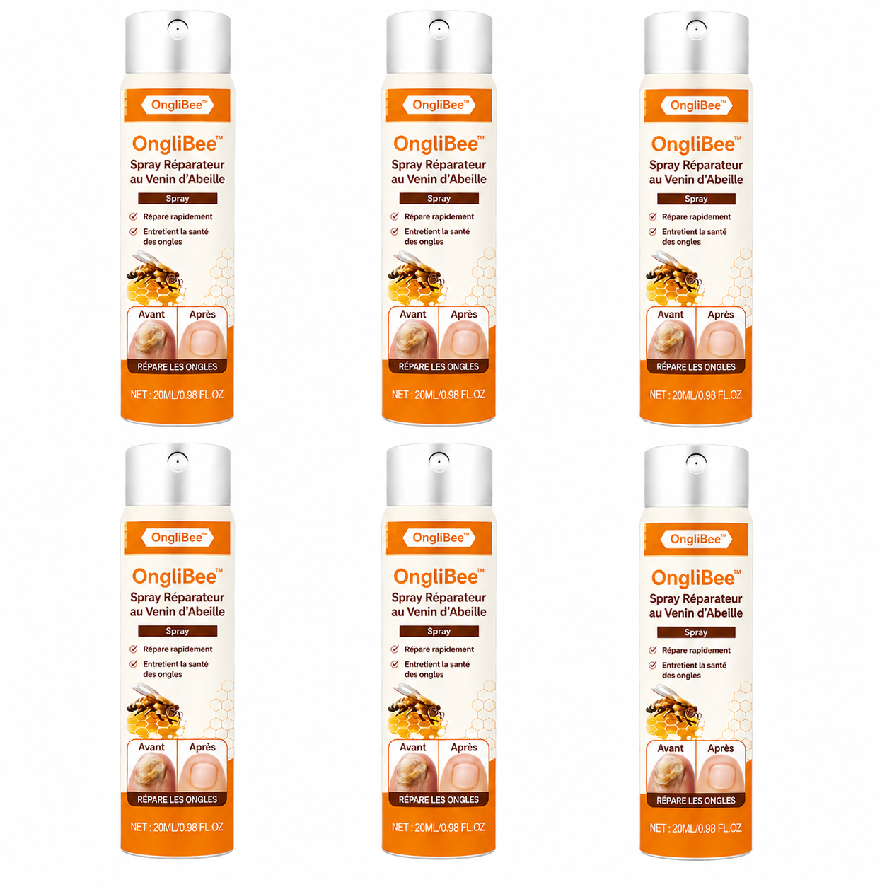 OngliBee™ Spray Réparateur au Venin d’Abeille | Répare les ongles abîmés et élimine les infections en 5 minutes!