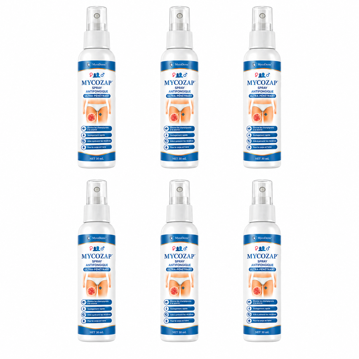 MycoZap™ Spray Antifongique Ultra-Pénétrant | Détruisez 97% des champignons et stoppez les démangeaisons en 48 heures chrono !