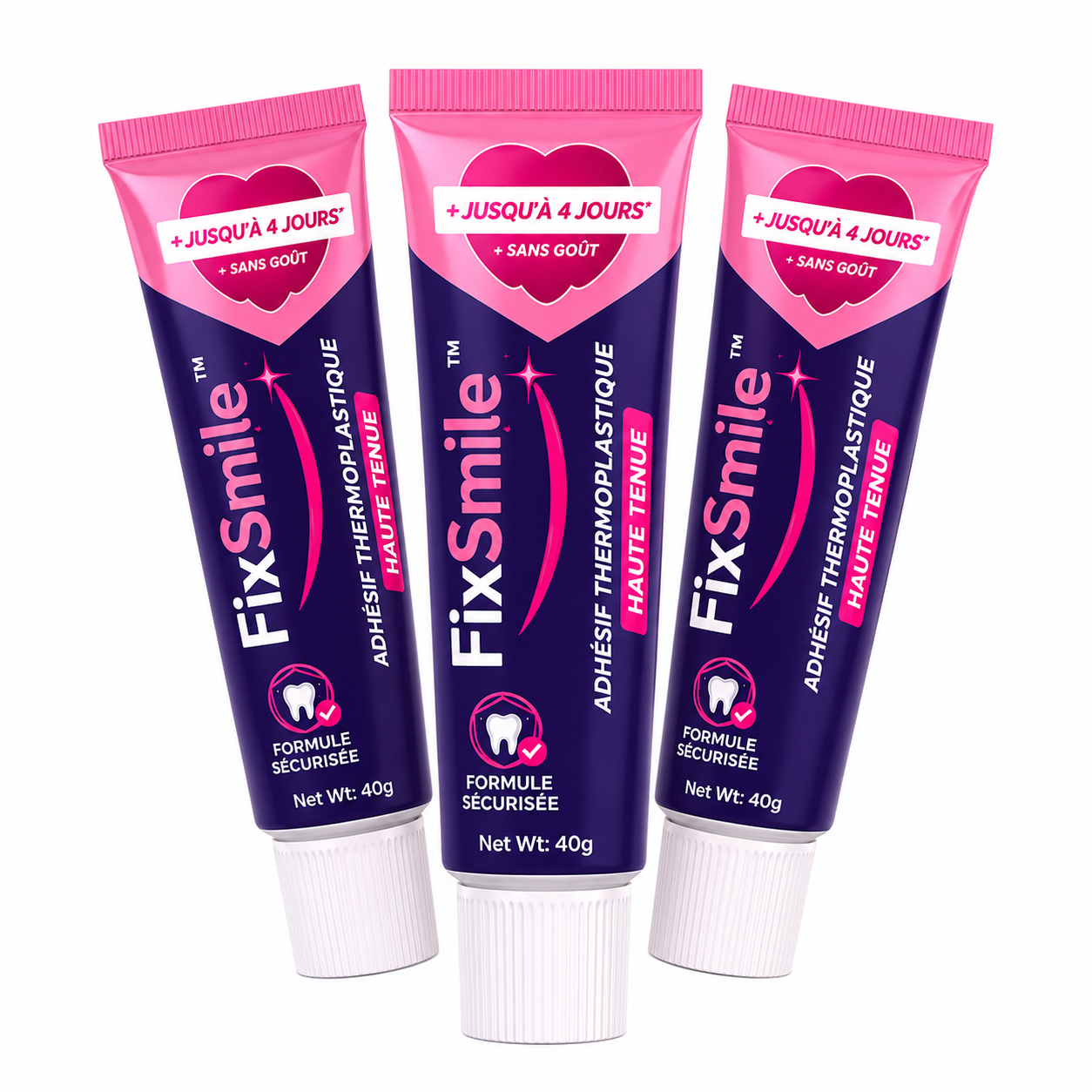 FixSmile™ Adhésif Thermoplastique Haute Tenue | Fixe instantanément votre prothèse, stoppe les mouvements gênants en 3 minutes !
