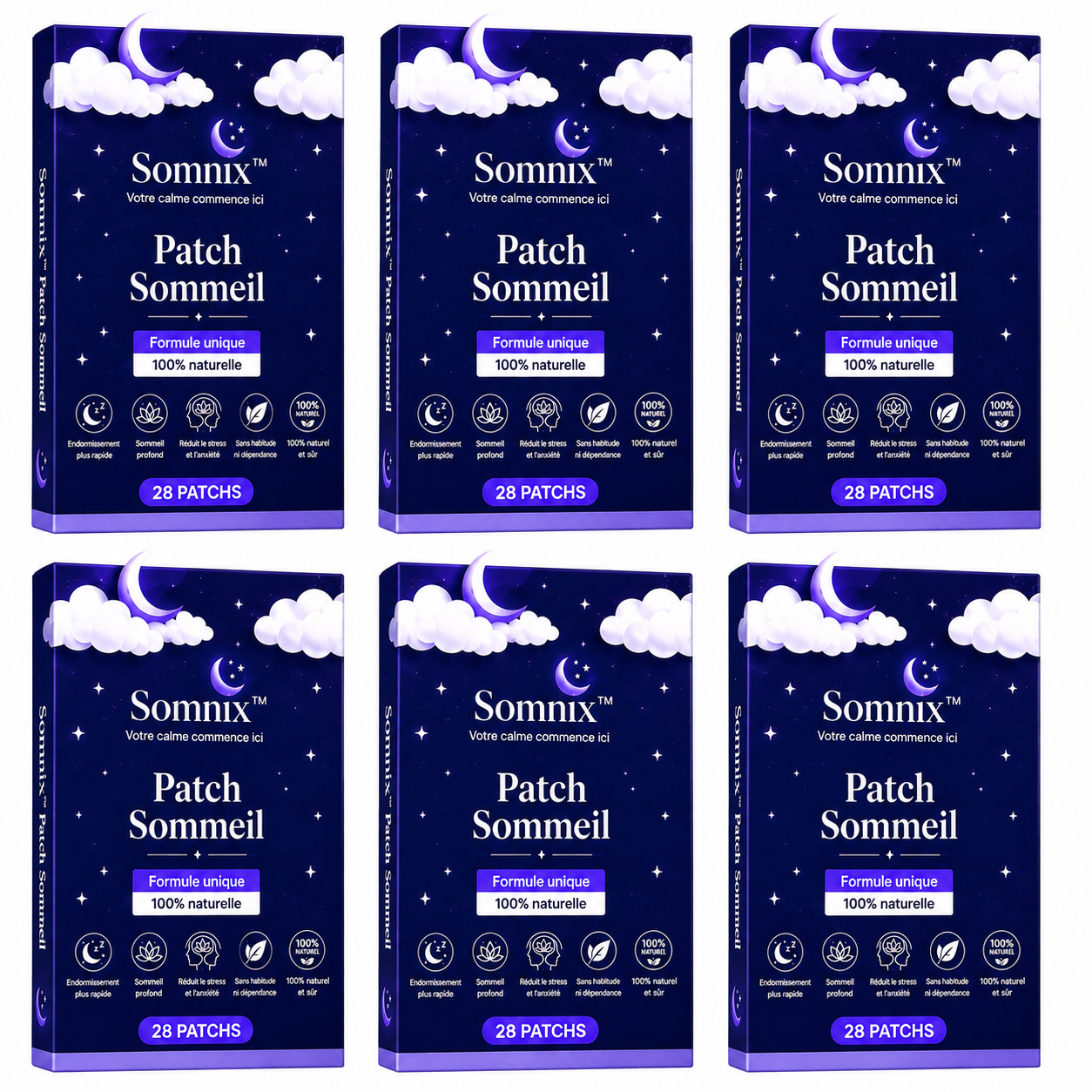 Somnix™ Patch Sommeil | Dormez toute la nuit dès ce soir, sans somnifères ni mélatonine !