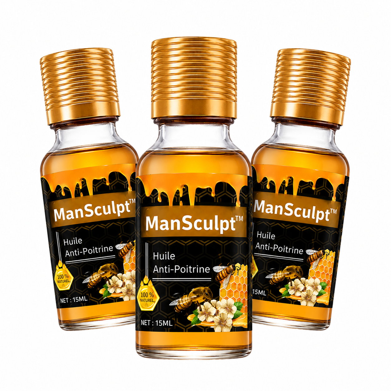 ManSculpt™ Huile Anti-Poitrine | Réduit la Poitrine chez les Hommes en 7 Jours, Sans Chirurgie !
