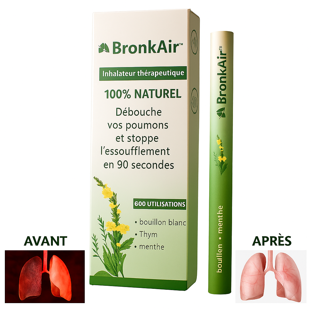 BronkAir™ Inhalateur Thérapeutique | Débouche vos poumons et stoppe l’essoufflement en 90 secondes!