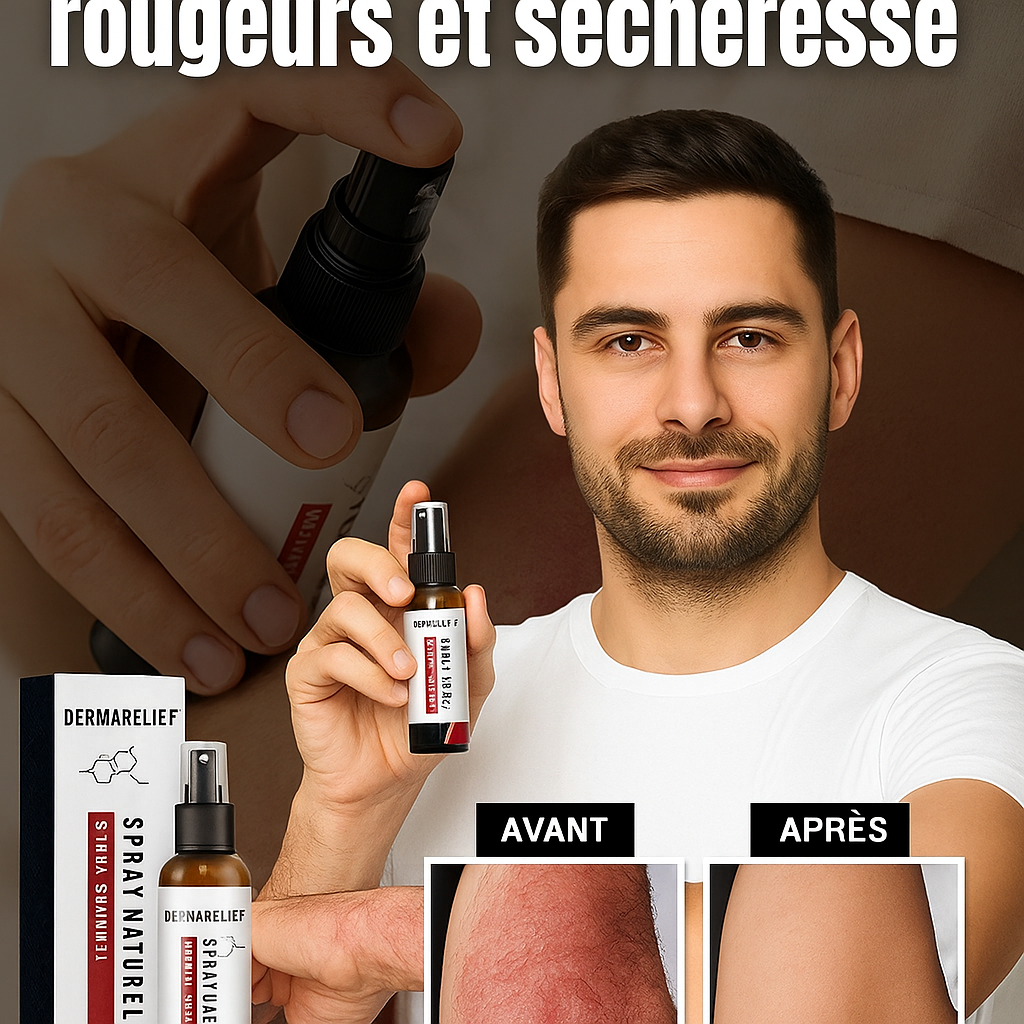 DermaRelief™ Spray Naturel Réparateur | Éliminez démangeaisons, rougeurs et sécheresse dès les premières applications!