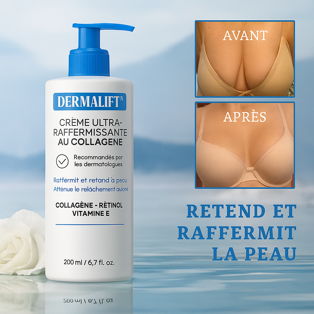 Dermalift™ Crème Ultra-Raffermissante au Collagène | Efface les rides dès la 1ère application!
