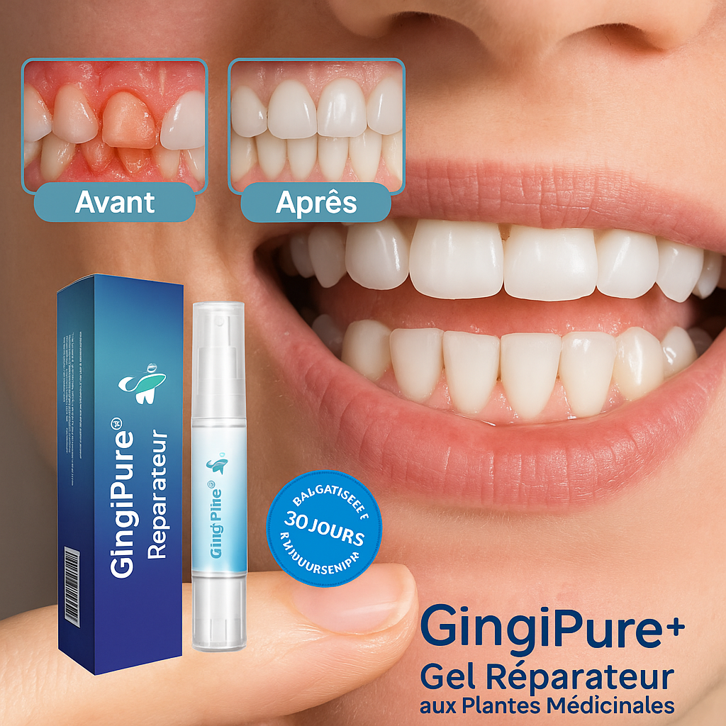 GingiPure™ Gel Réparateur aux Plantes Médicinales | Stoppe les saignements et régénère les gencives en 3 jours!