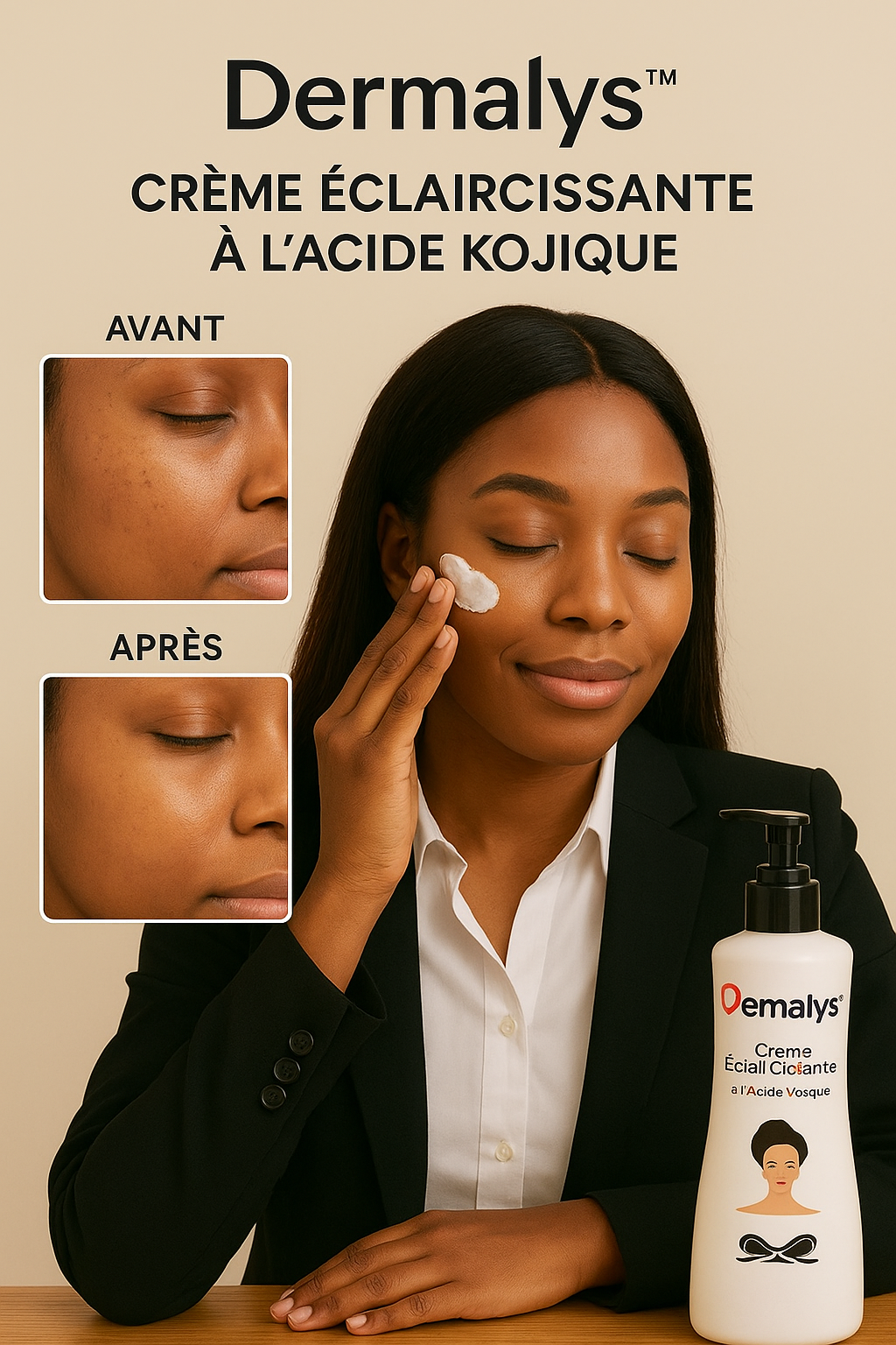 DermaLys™ Crème Éclaircissante à l’Acide Kojique | Efface rides et taches brunes en 7 jours chrono!