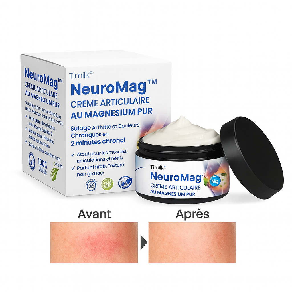 NeuroMag™ Crème Articulaire au Magnésium Pur | Soulage arthrite et douleurs chroniques en 2 minutes chrono !