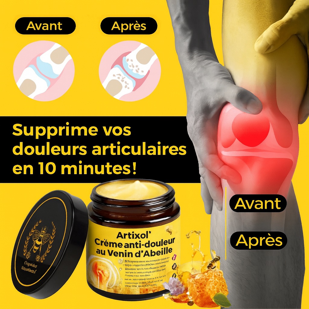 Artixol™ Crème Anti-douleur au Venin d’Abeille | Supprime vos douleurs articulaires en 10 minutes!