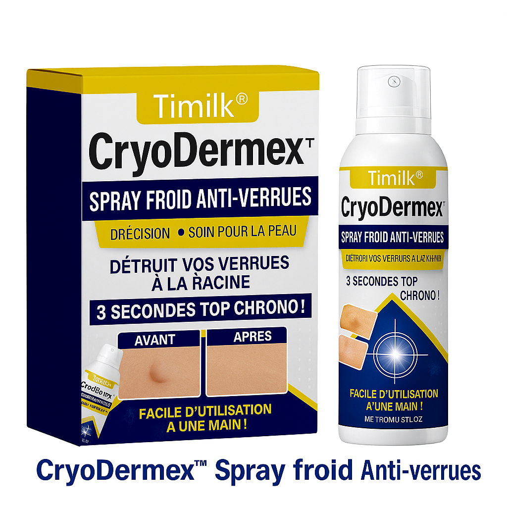 CryoDermex™ Spray Froid Anti-Verrues | Détruit vos verrues en 3 secondes top chrono!