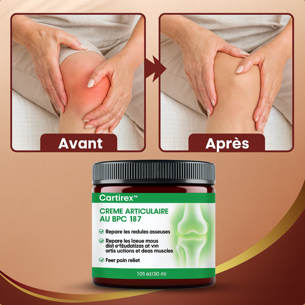 Cartirex™ Crème Articulaire au BPC-157 | Régénère Votre Cartilage en 24 Heures!