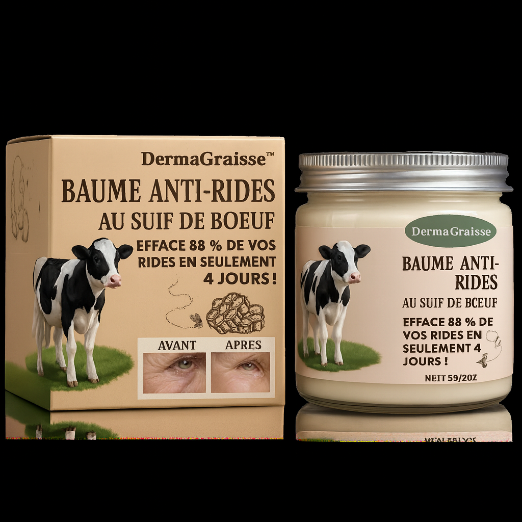 DermaGraisse™ Baume Anti-Rides au Suif de Bœuf | Efface 88 % de vos rides en seulement 4 jours!