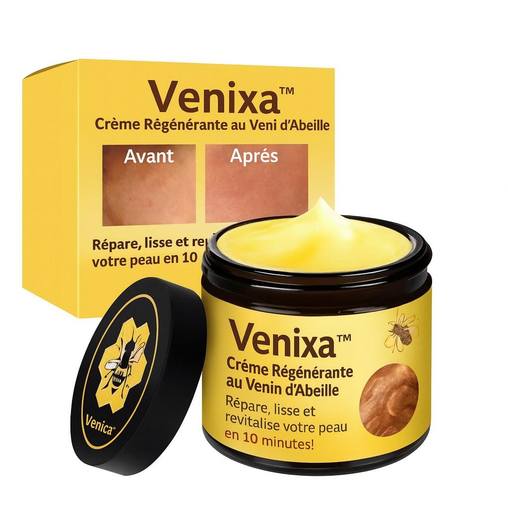 Venixa™ Crème Régénérante au Venin d’Abeille | Répare, lisse et revitalise votre peau en 10 minutes!