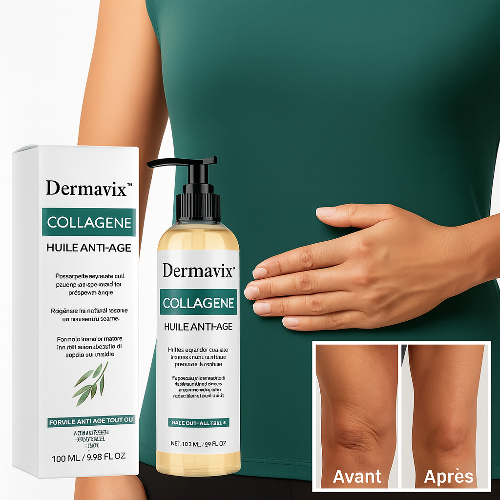 Dermavix™ Huile Anti-Âge au Collagène Marin | Efface 10 ans de rides en 24 heures chrono!