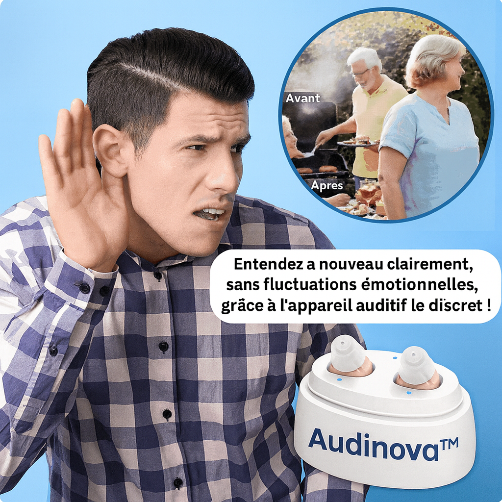 Audinova™ Appareil Auditif Invisible | Réentendez chaque mot en 3 secondes, sans vous faire remarquer!