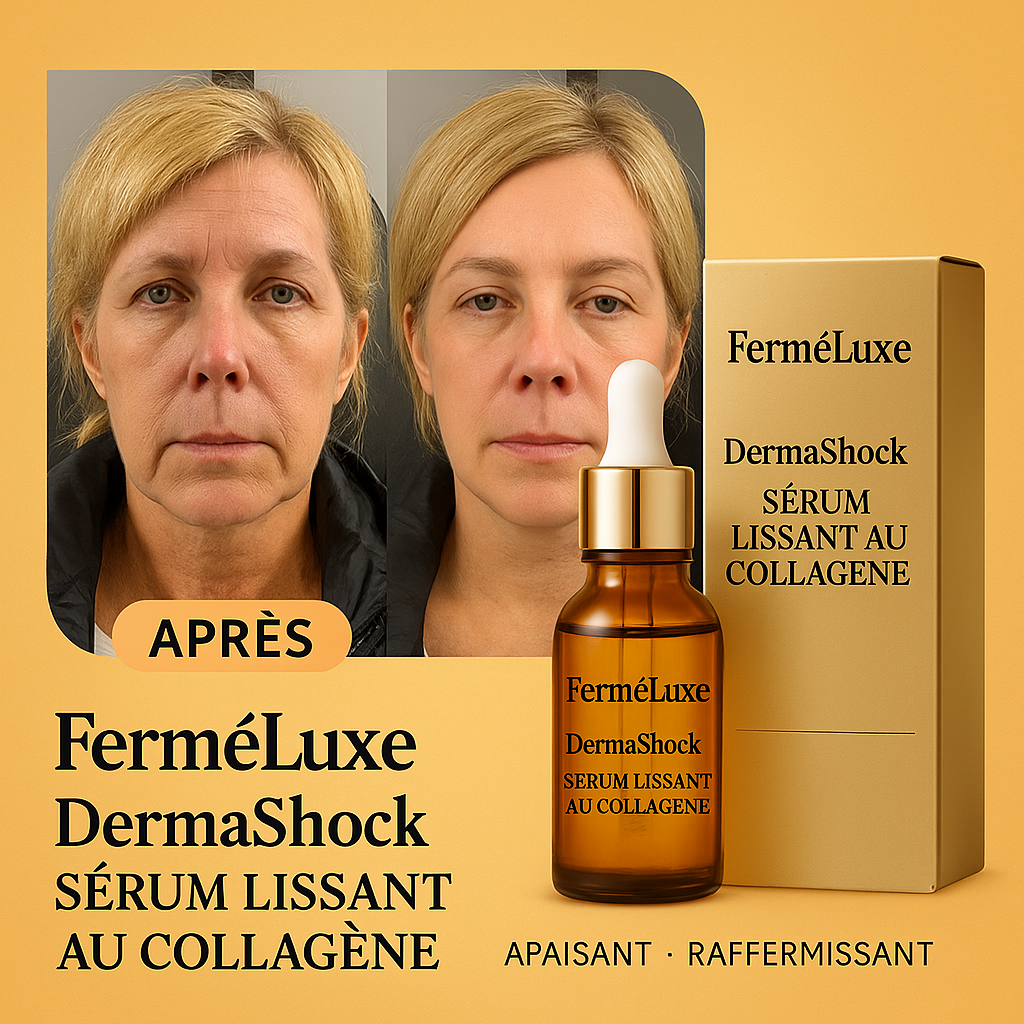 DermaShock™ Sérum Lissant au Collagène | Élimine 98 % de vos rides en 5 jours chrono!