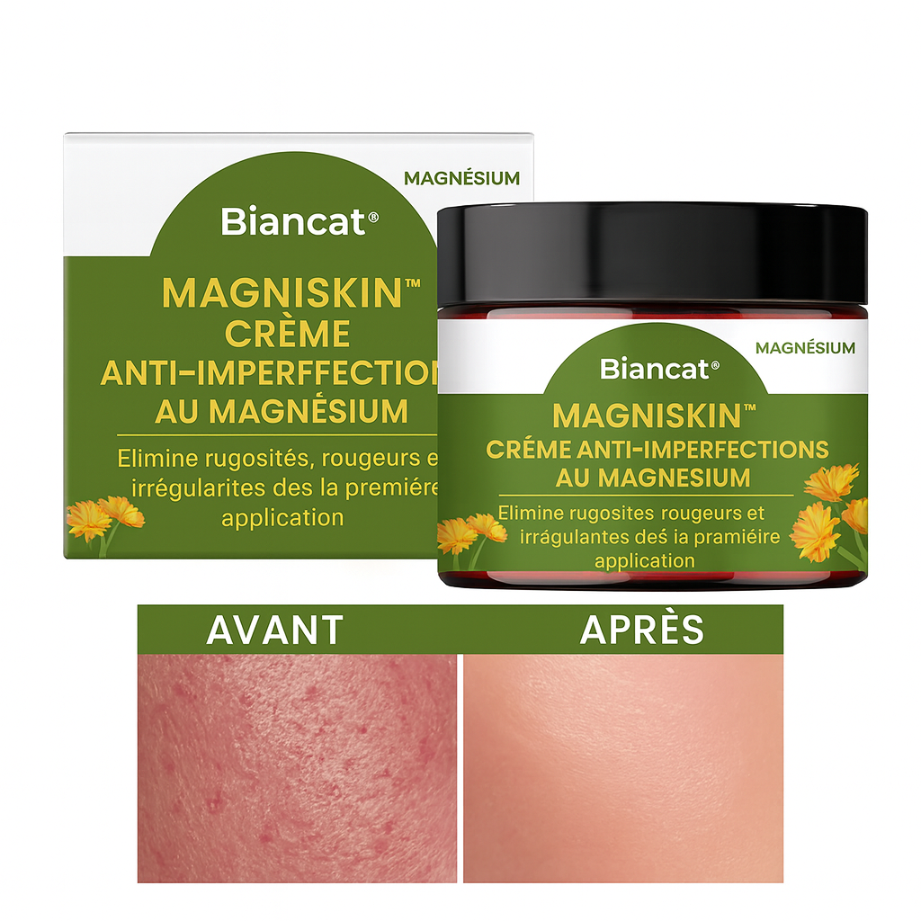 MagniSkin™ Crème Anti-Imperfections au Magnésium | Élimine rugosités, rougeurs et irrégularités dès la première application!