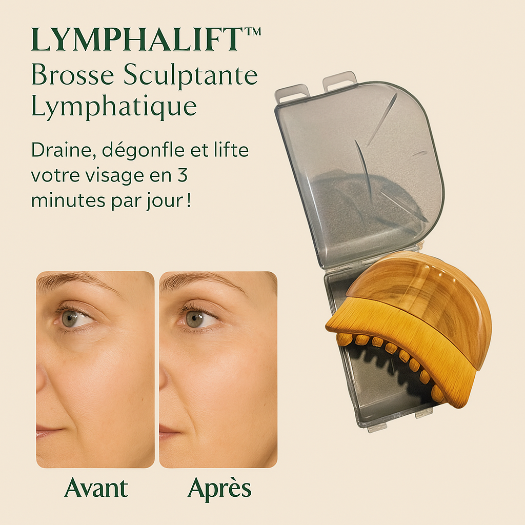 Lymphalift™ Brosse Sculptante Lymphatique | Draine, dégonfle et lifte votre visage en 3 minutes par jour!