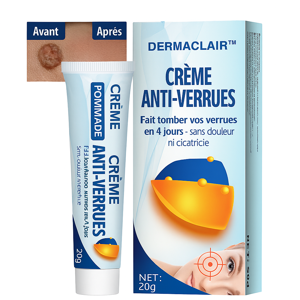 DermaClair™ Crème Anti-Verrues | Fait tomber vos verrues en 4 jours – sans douleur ni cicatrice!