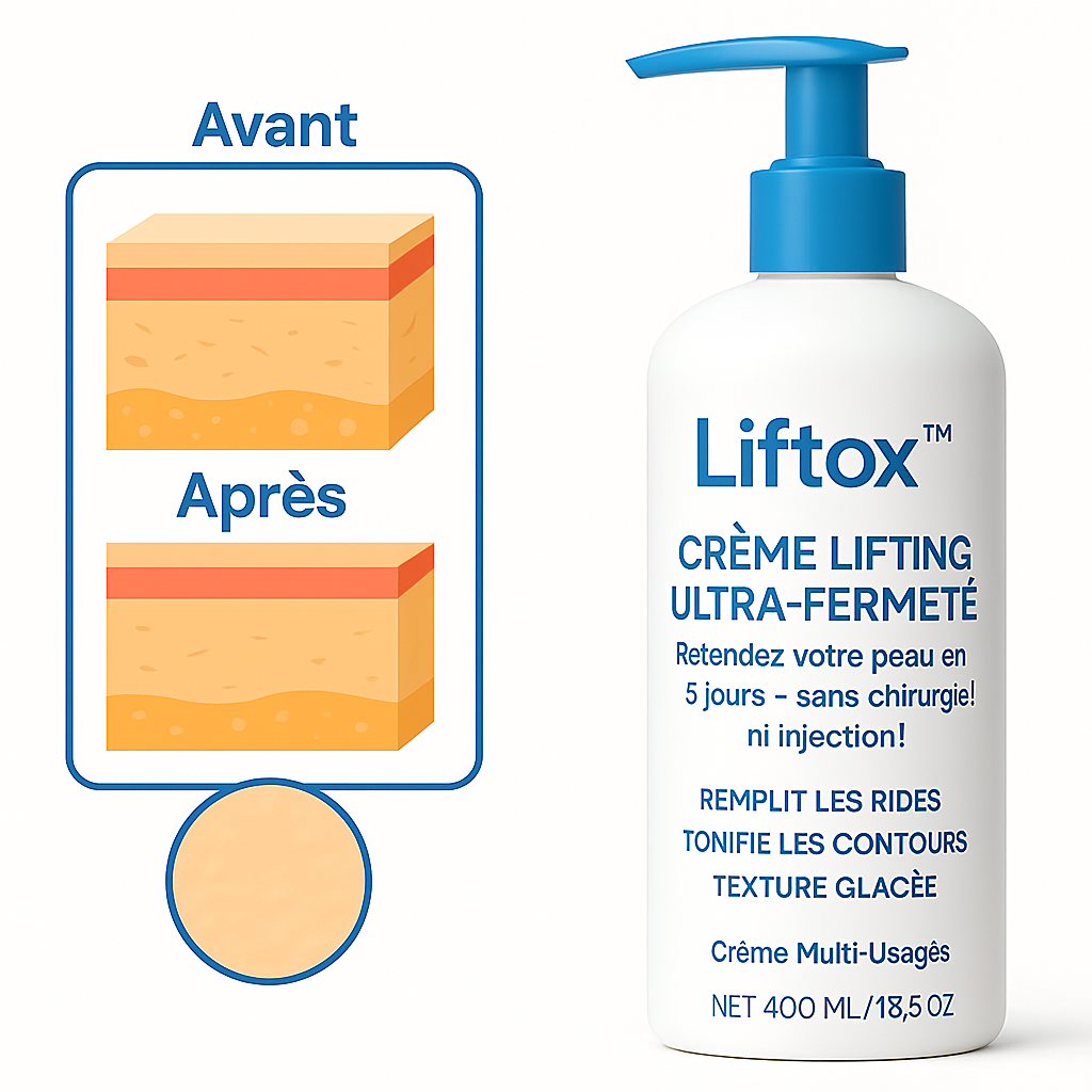 Liftox™ Crème Lifting Ultra-Fermeté | Retendez votre peau en 5 jours – sans chirurgie ni injections!