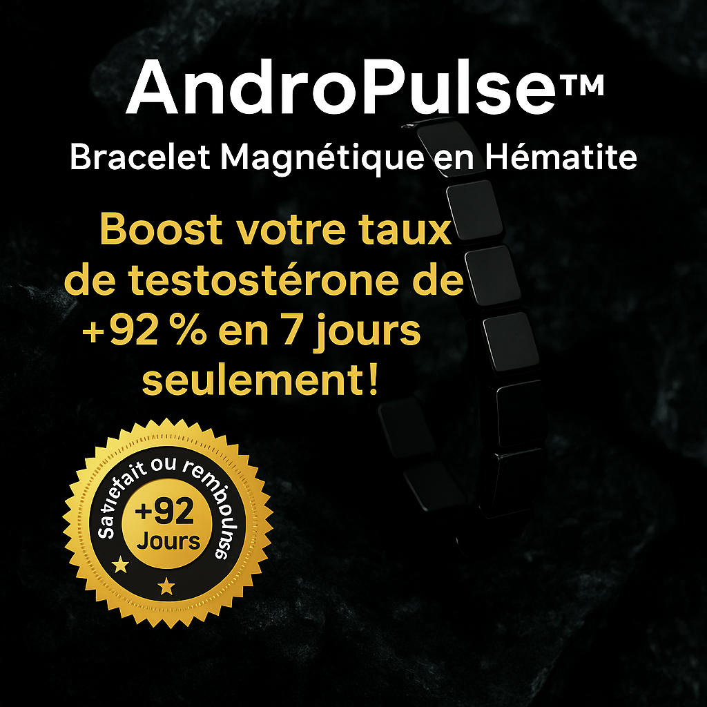 AndroPulse™ Bracelet Magnétique en Hématite | Boost votre taux de testostérone de +92 % en 7 jours seulement!