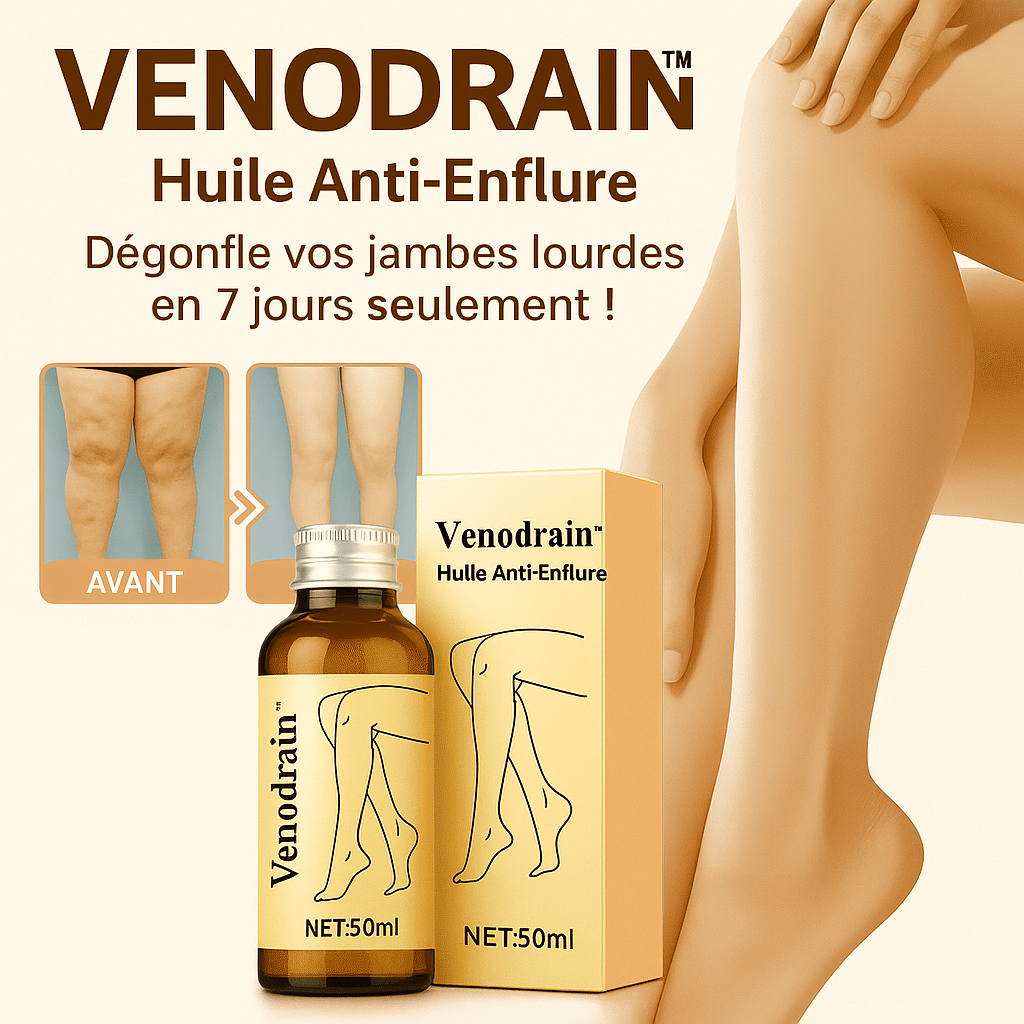VenoDrain™ Huile Anti-Enflure | Dégonfle vos jambes lourdes en 7 jours seulement!