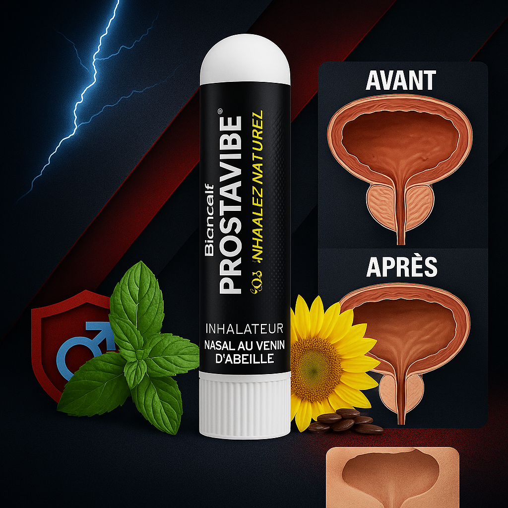 ProstaVibe™ Inhalateur Nasal au Venin d’Abeille | Décongestionne la prostate et restaure des érections dures comme la pierre en 5 minutes!