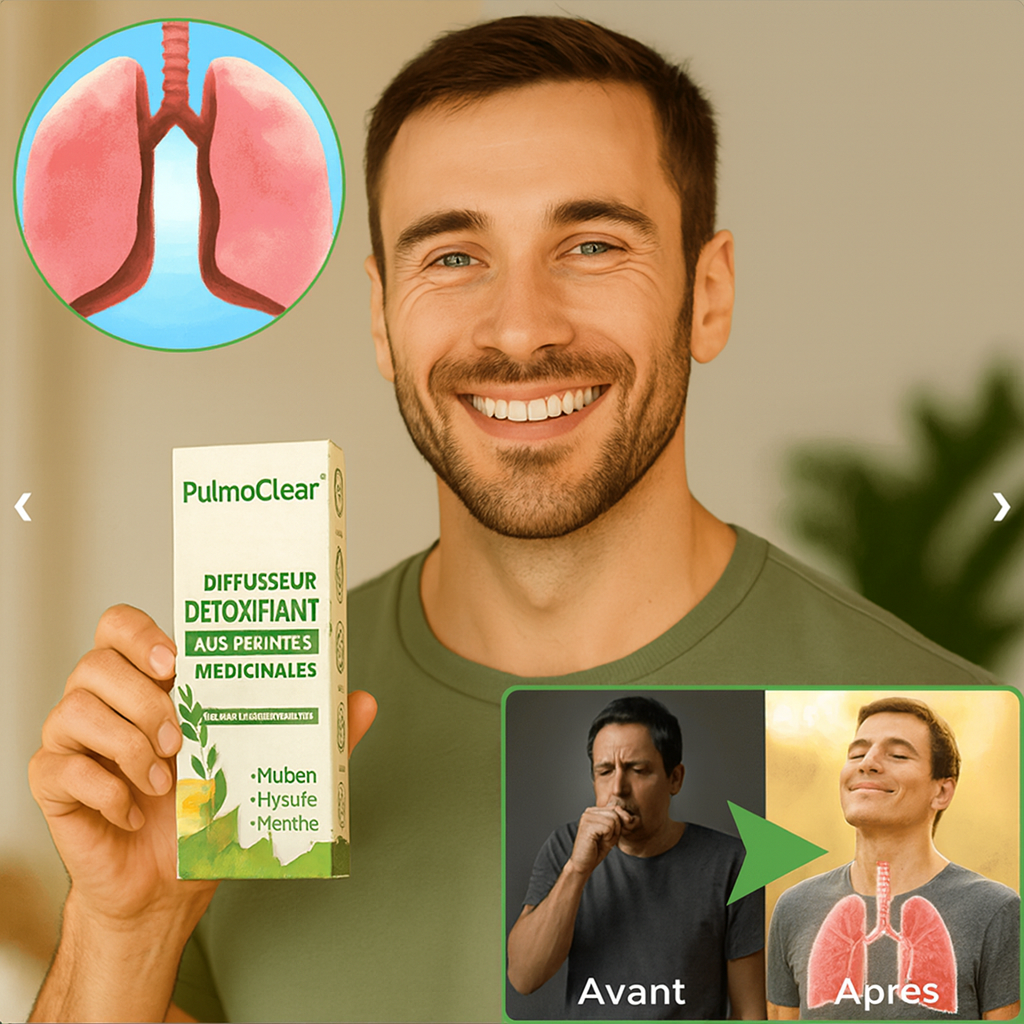 PulmoClear™ Diffuseur Détoxifiant aux Plantes Médicinales | Débouche les poumons et élimine 90 % du mucus en 5 minutes !