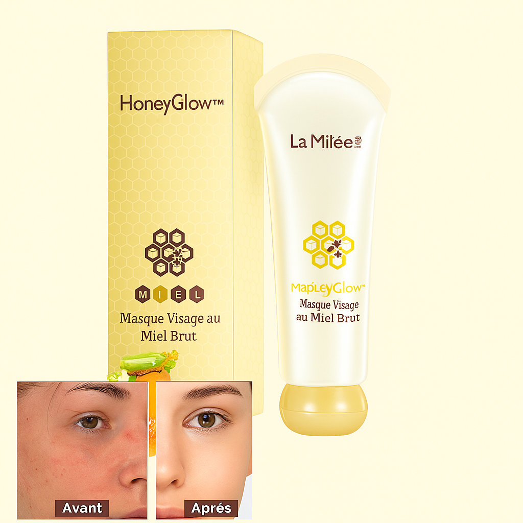 HoneyGlow™ Masque Visage au Miel Brut | Décrassez vos pores en 3 minutes et retrouvez une peau de bébé!