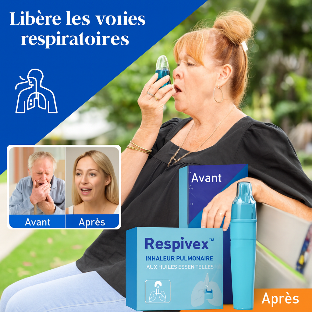 Respivex™ Inhaleur Pulmonaire aux Huiles Essentielles | Respirez à pleins poumons en 2 minutes chrono!