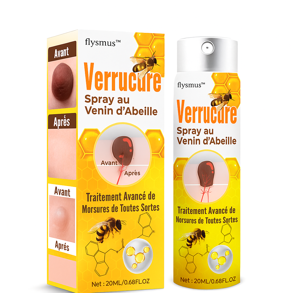 Verrucure™ Spray au Venin d’Abeille | Élimine verrues, zona et boutons infectés en 48h seulement!