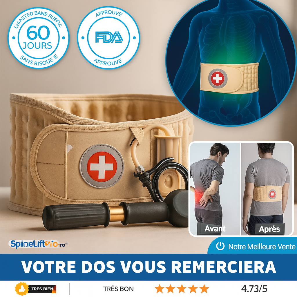 SpineLiftPro™ Ceinture Decompression Lombaire | Libère votre dos et soulage la sciatique en 15 minutes!