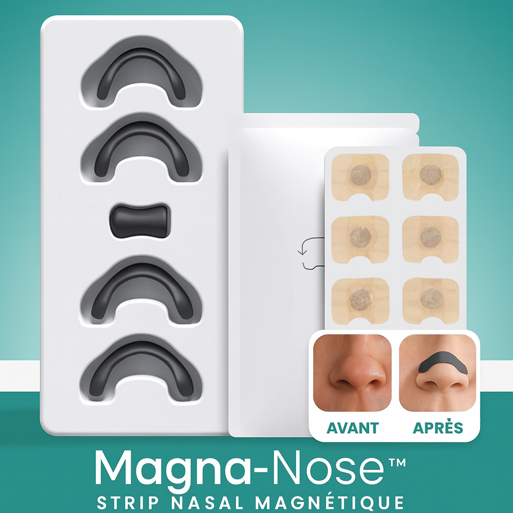 Magna‑Nose™ Strip Nasal Magnétique | Libère vos voies respiratoires en 60 secondes!