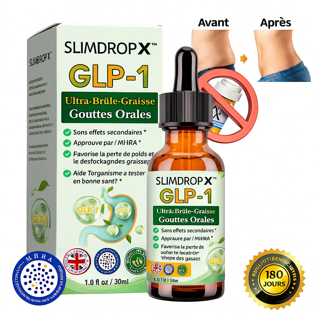 SlimDropX™ Gouttes Orales GLP-1 Ultra-Brûle-Graisse | Perdez Jusqu’à 7kg en 14 Jours, Sans Régime!