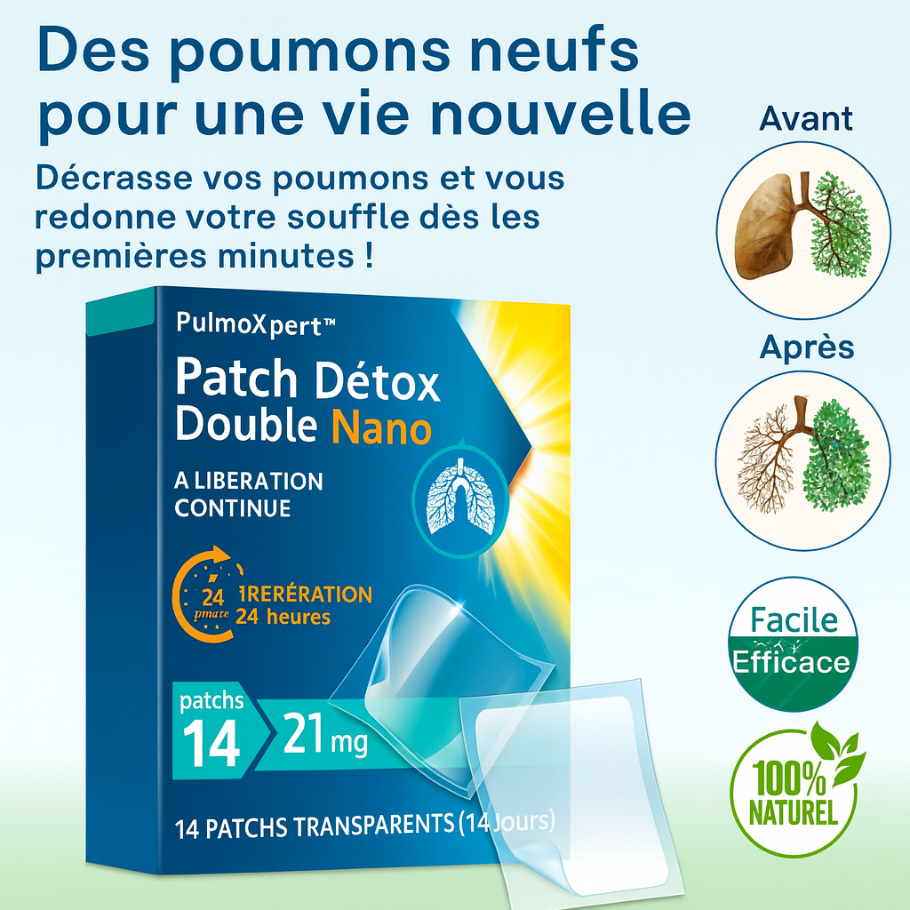 PulmoXpert™ Patch Détox Double Nano | Décrasse vos poumons et vous redonne votre souffle dès les premières minutes!