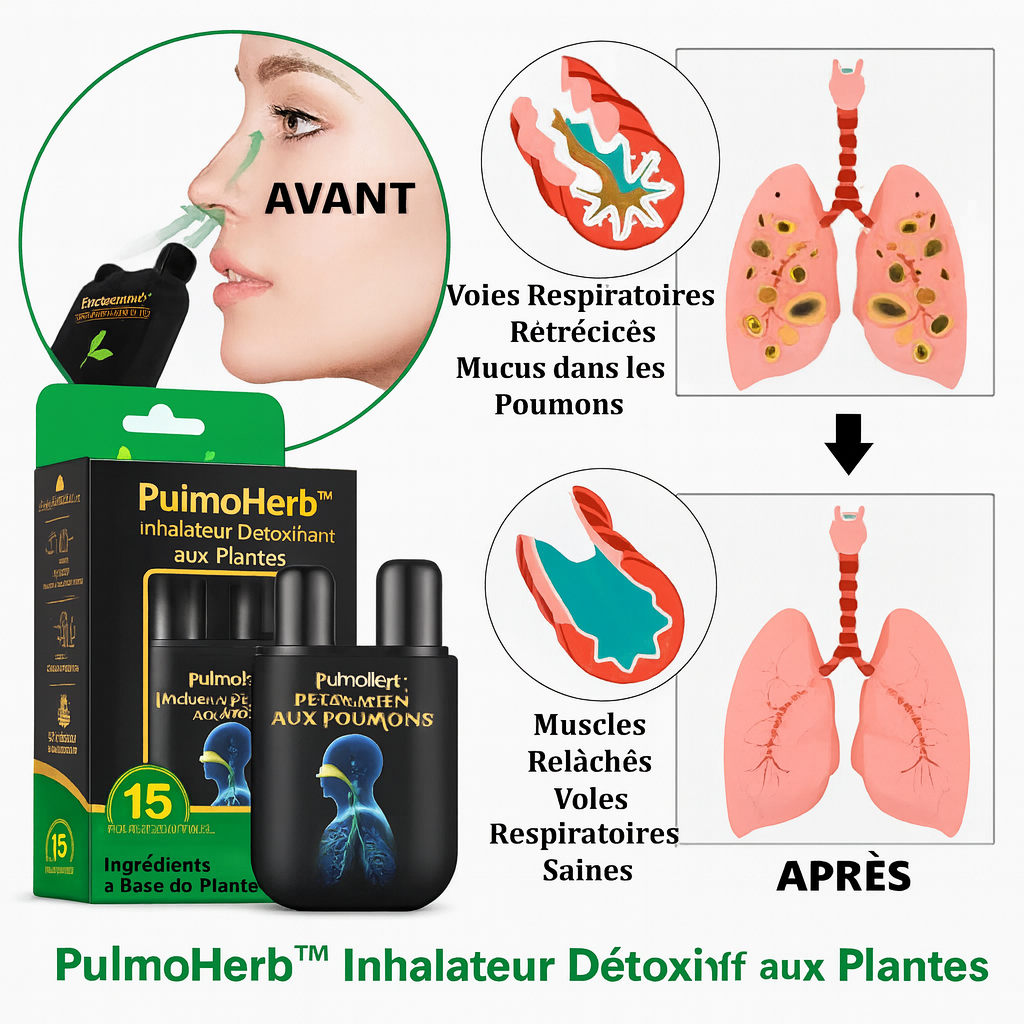 PulmoHerb™ Inhalateur Détoxifiant aux Plantes | Libère les poumons et stoppe la toux en 60 secondes!