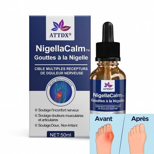 NigellaCalm™ Gouttes à la Nigelle | Soulage les Douleurs Nerveuses et les Brûlures en Moins de 10 Minutes!