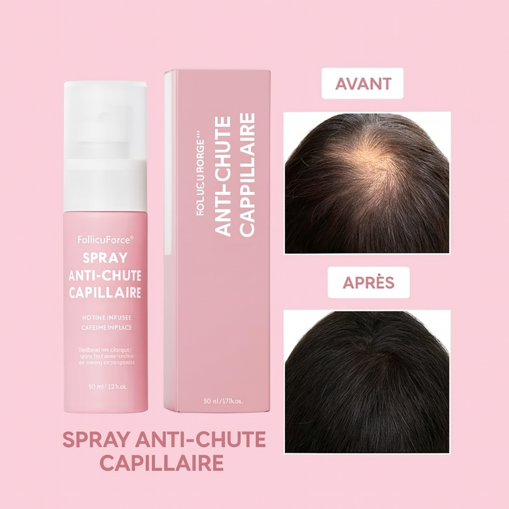 FollicuForce™ Spray Anti-Chute Capillaire | Stoppe la chute et fait repousser vos cheveux en 14 jours chrono!