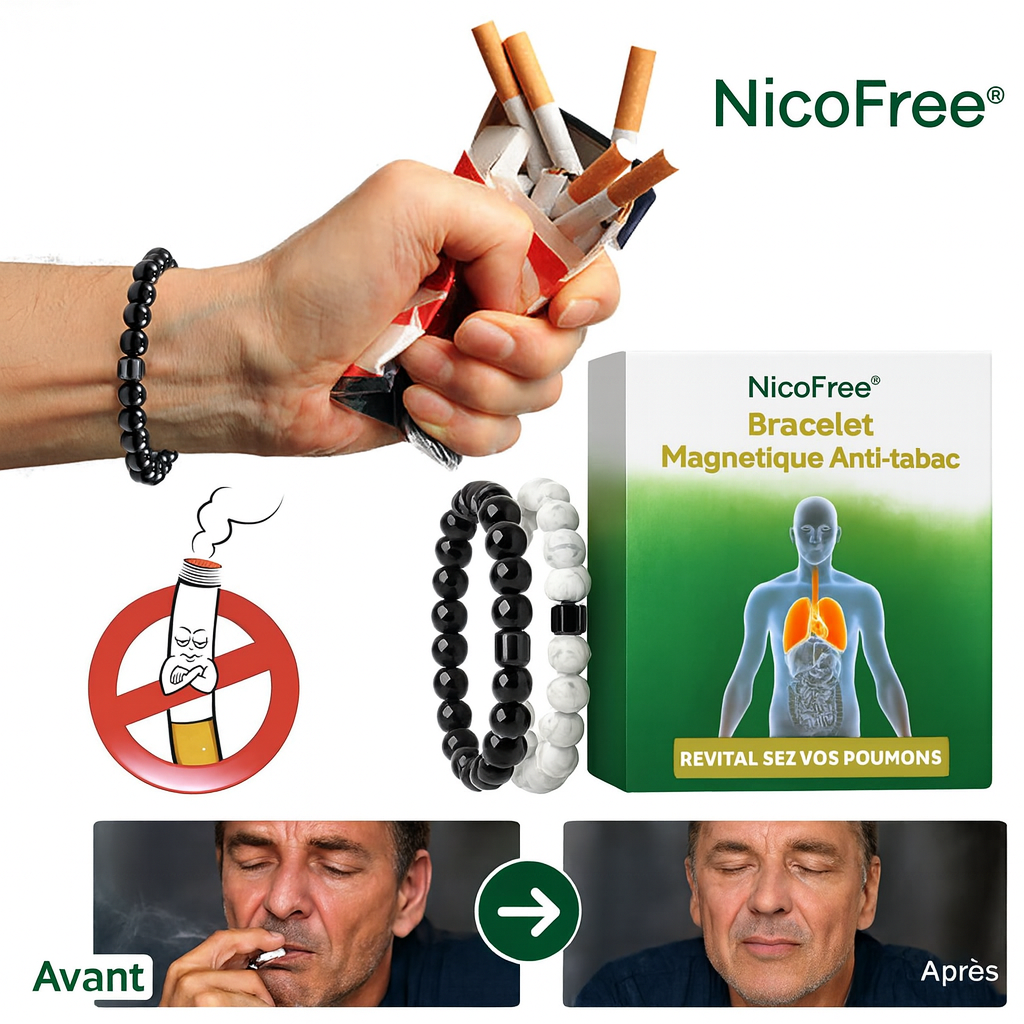 NicoFree™ Bracelet Magnétique Anti-tabac | Stoppe l’envie de fumer dès le 1er jour!