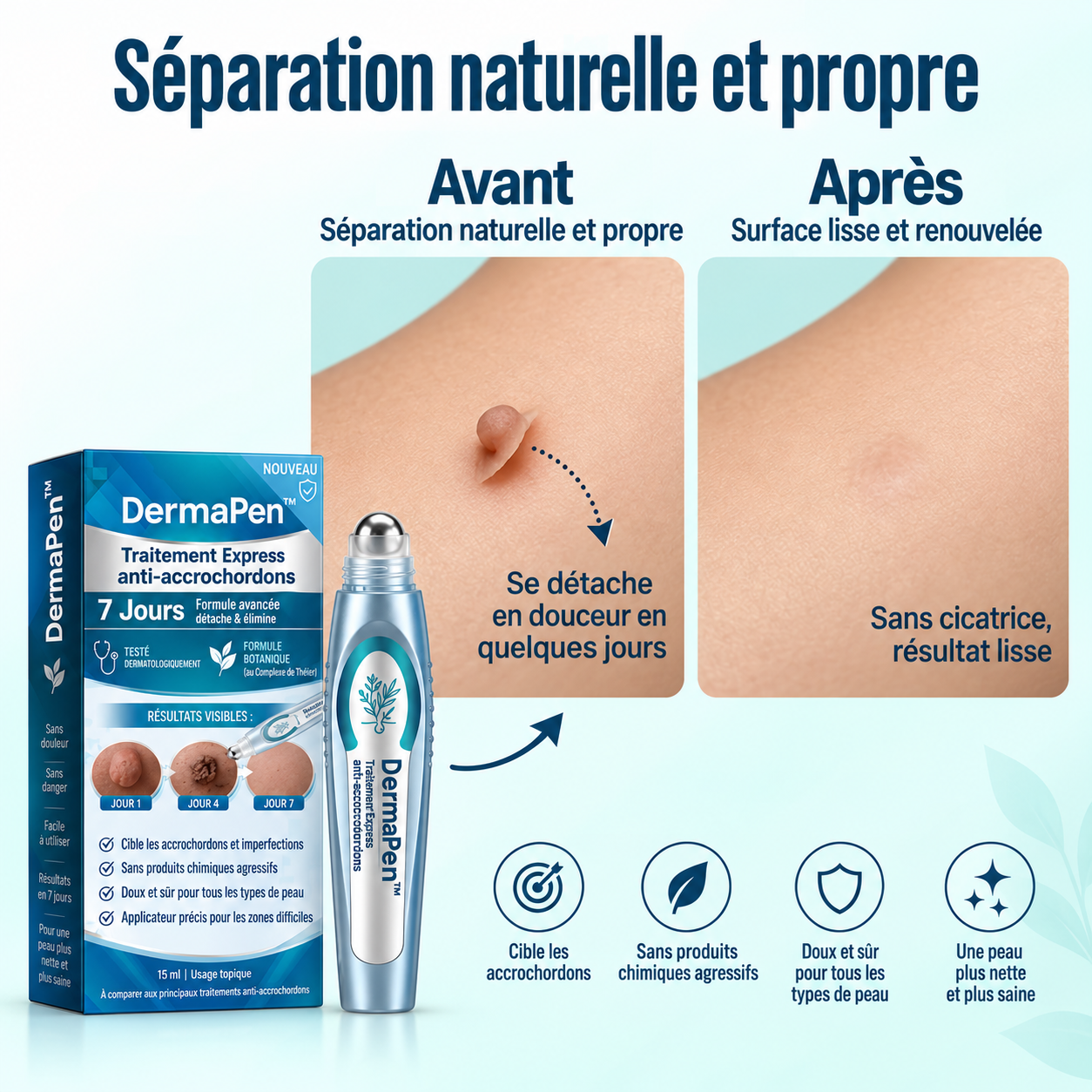 DermaPen™ Stylo Anti-Taches & Acrochordons | Effacez taches, verrues et petites excroissances en 7 jours, sans brûlure, laser ni chirurgie !