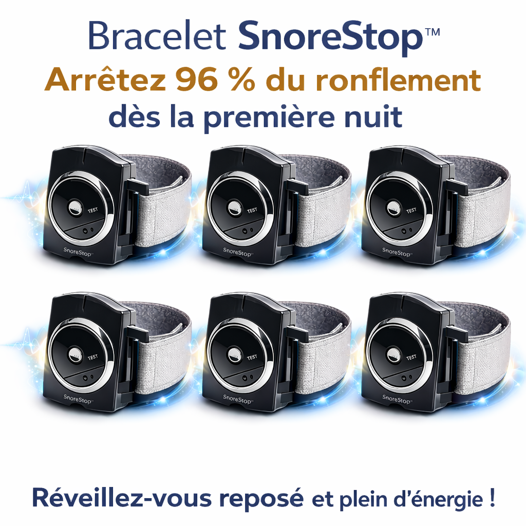 SnoreStop™ Bracelet | Arrêtez 96 % du ronflement dès la première nuit – réveillez-vous reposé et plein d'énergie !