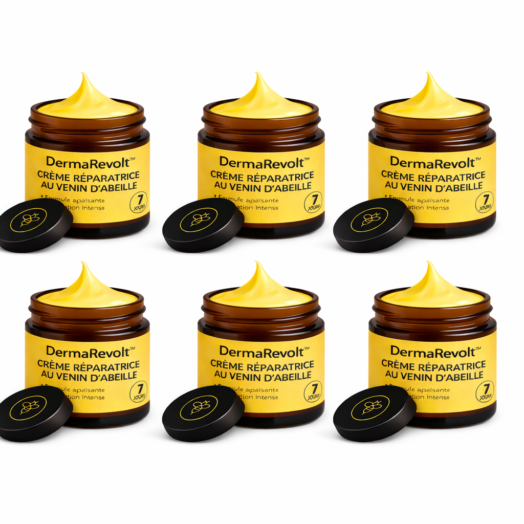 DermaRevolt™ Crème Réparatrice au Venin d’Abeille | Éliminez psoriasis, rides et irritations en quelques jours !