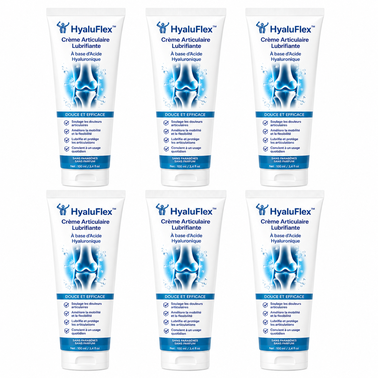 HyaluFlex™ Crème Articulaire Lubrifiante | Supprimez vos douleurs aux genoux en 5 minutes chrono !