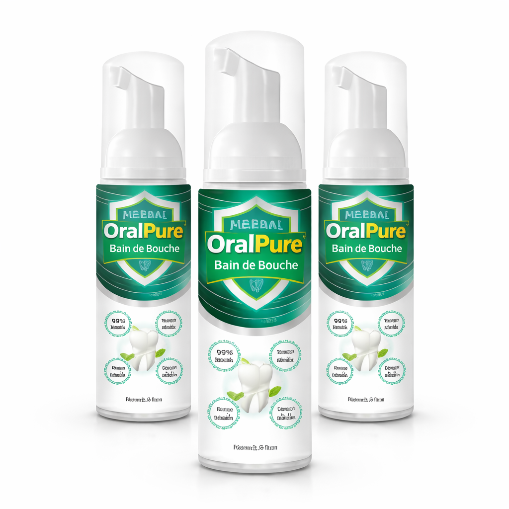 OralPure™ Bain de Bouche Herbal | Éliminez les bactéries et purifiez votre bouche en 3 minutes !