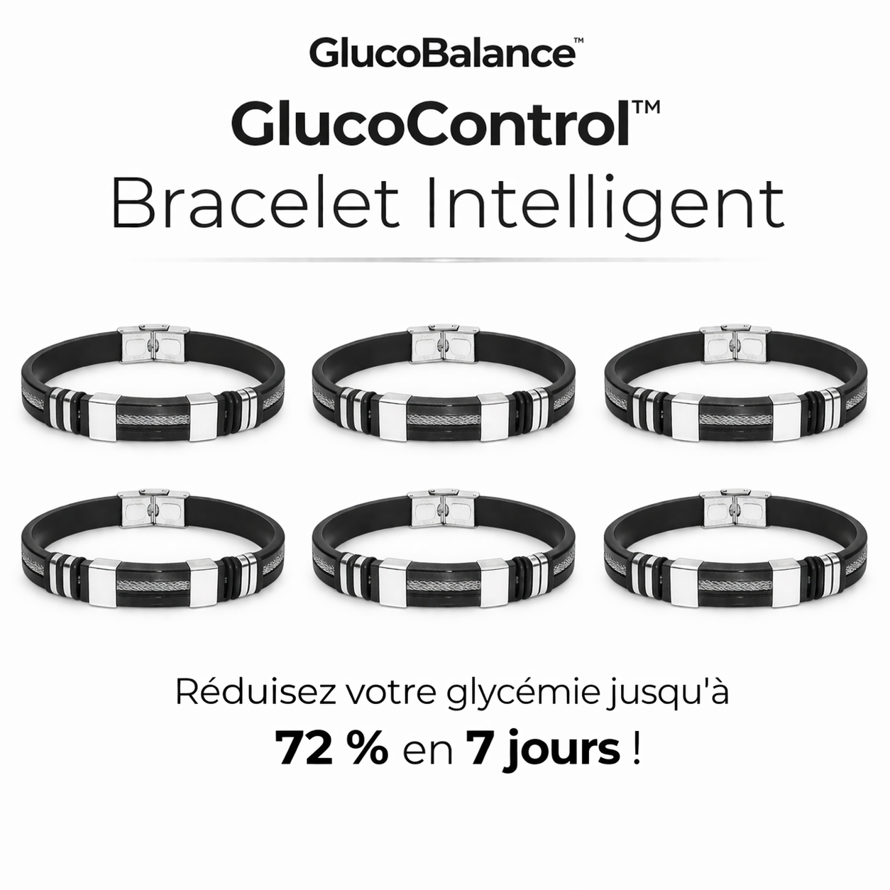 GlucoControl™ Bracelet Intelligent | Réduisez votre glycémie jusqu’à 72 % en 7 jours !
