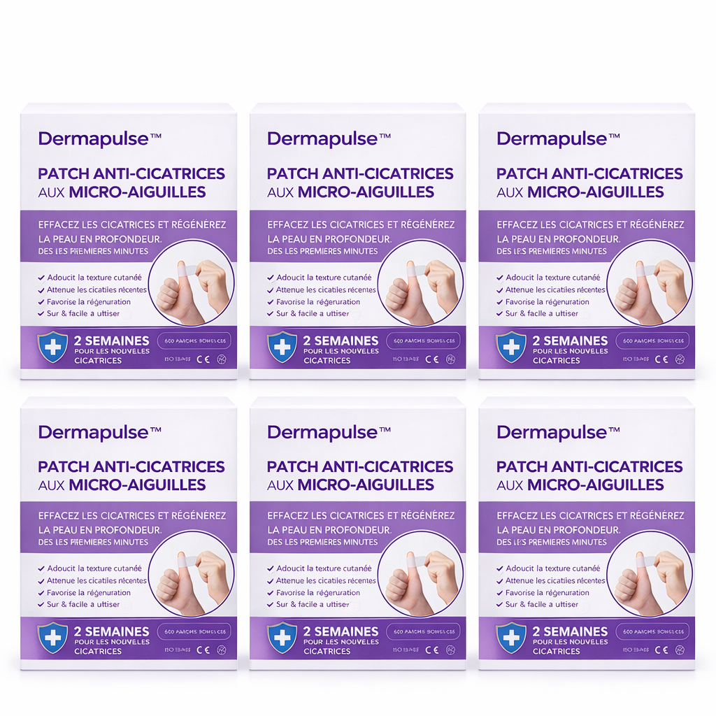 Dermapulse™ Patch Anti-Cicatrices aux Micro-Aiguilles | Effacez les cicatrices et régénérez la peau en profondeur dès les premières minutes !