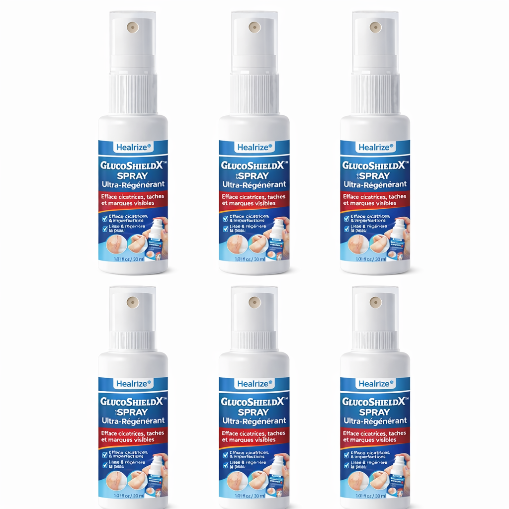 GlucoShieldX™ Spray Ultra-Régénérant | Efface cicatrices, taches et marques visibles et reconstruit votre peau en 7 jours !