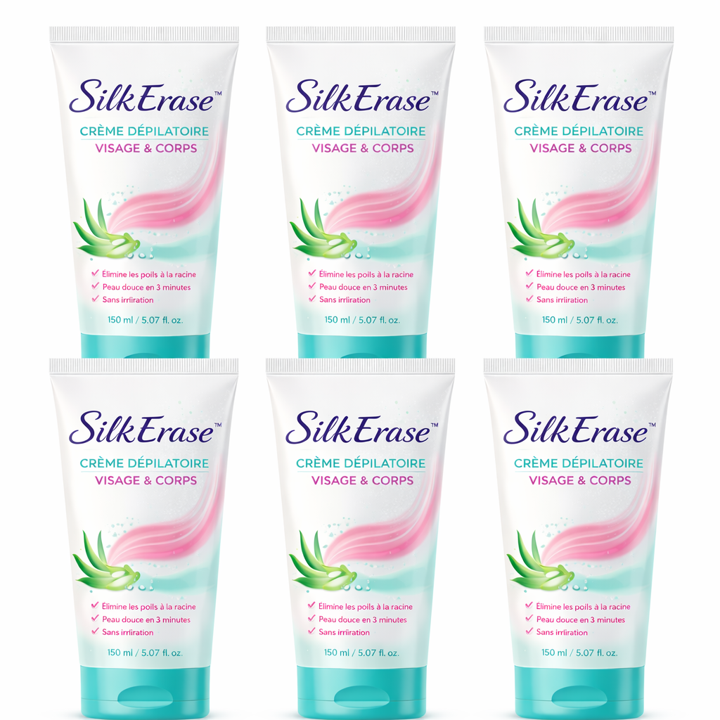 SilkErase™ Crème Dépilatoire Visage & Corps | Éliminez tous vos poils à la racine en 3 minutes chrono !